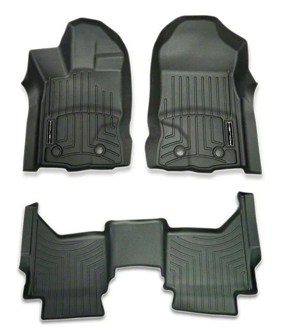 Roush by WeatherTech DigitalFit Front and Rear Floor Liners; Black (19-26 Ranger SuperCrew)