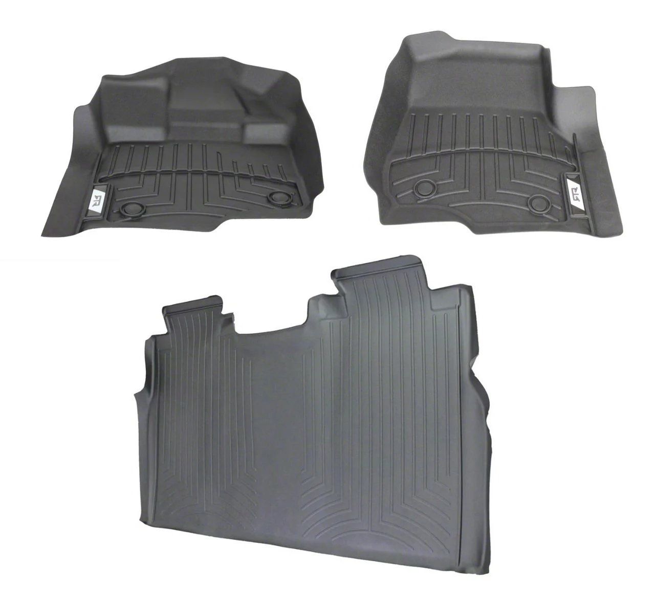 RTR Front and Rear Floor Liners; Black (15-24 F-150 SuperCrew)
