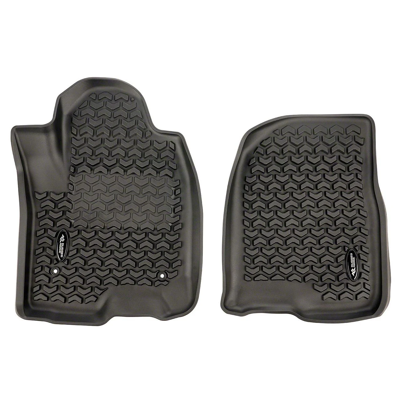 Rugged Ridge All-Terrain Front Floor Liners; Black (19-26 Sierra 1500 Crew Cab)