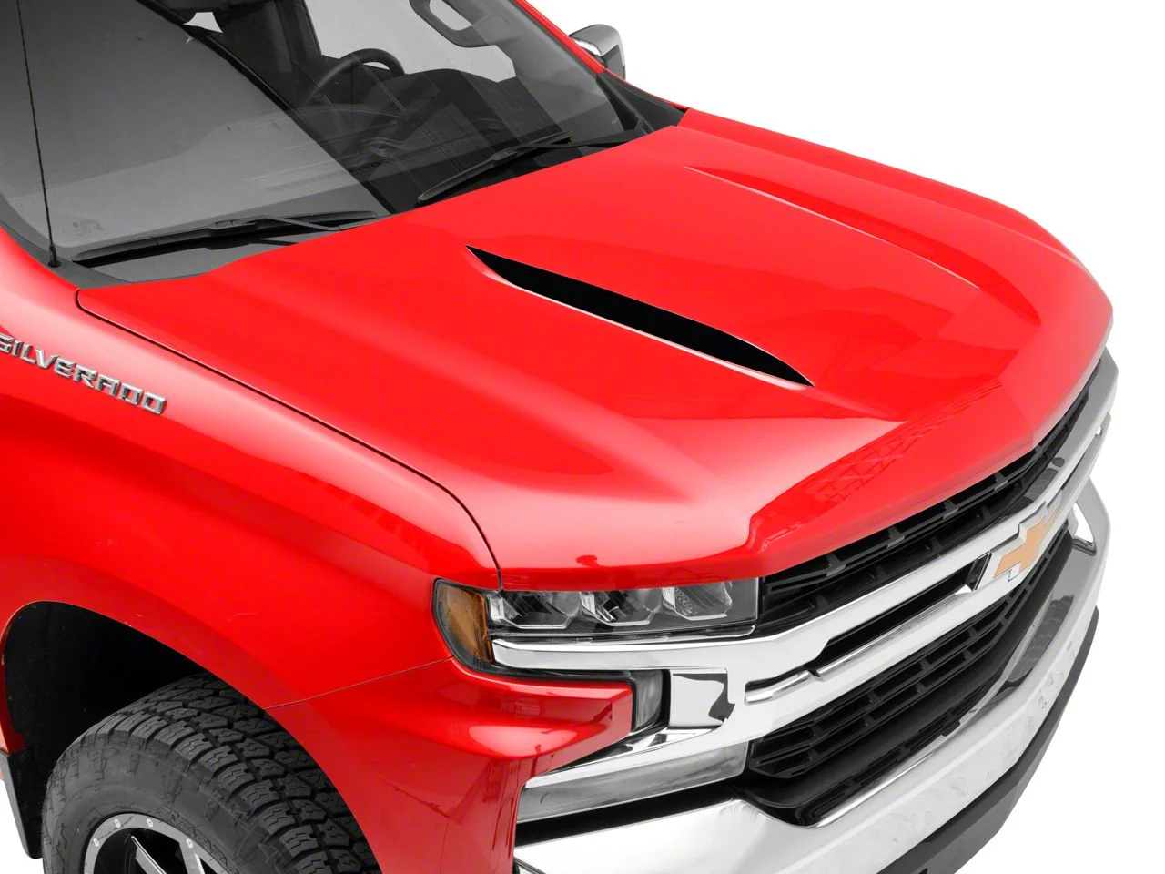 SEC10 Hood Accent Decal; Matte Black (19-26 Silverado 1500)