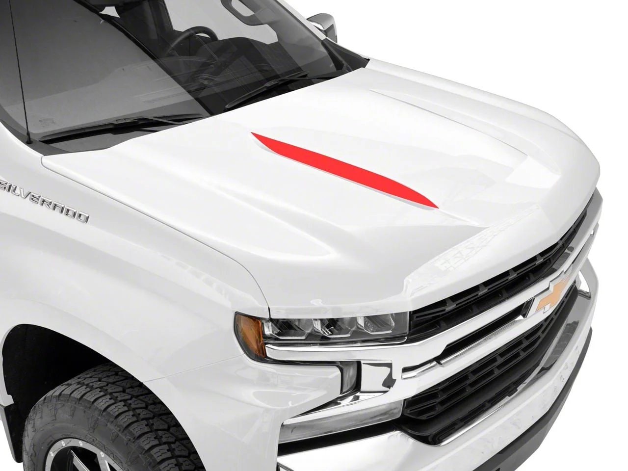 SEC10 Hood Accent Decal; Red (19-26 Silverado 1500)