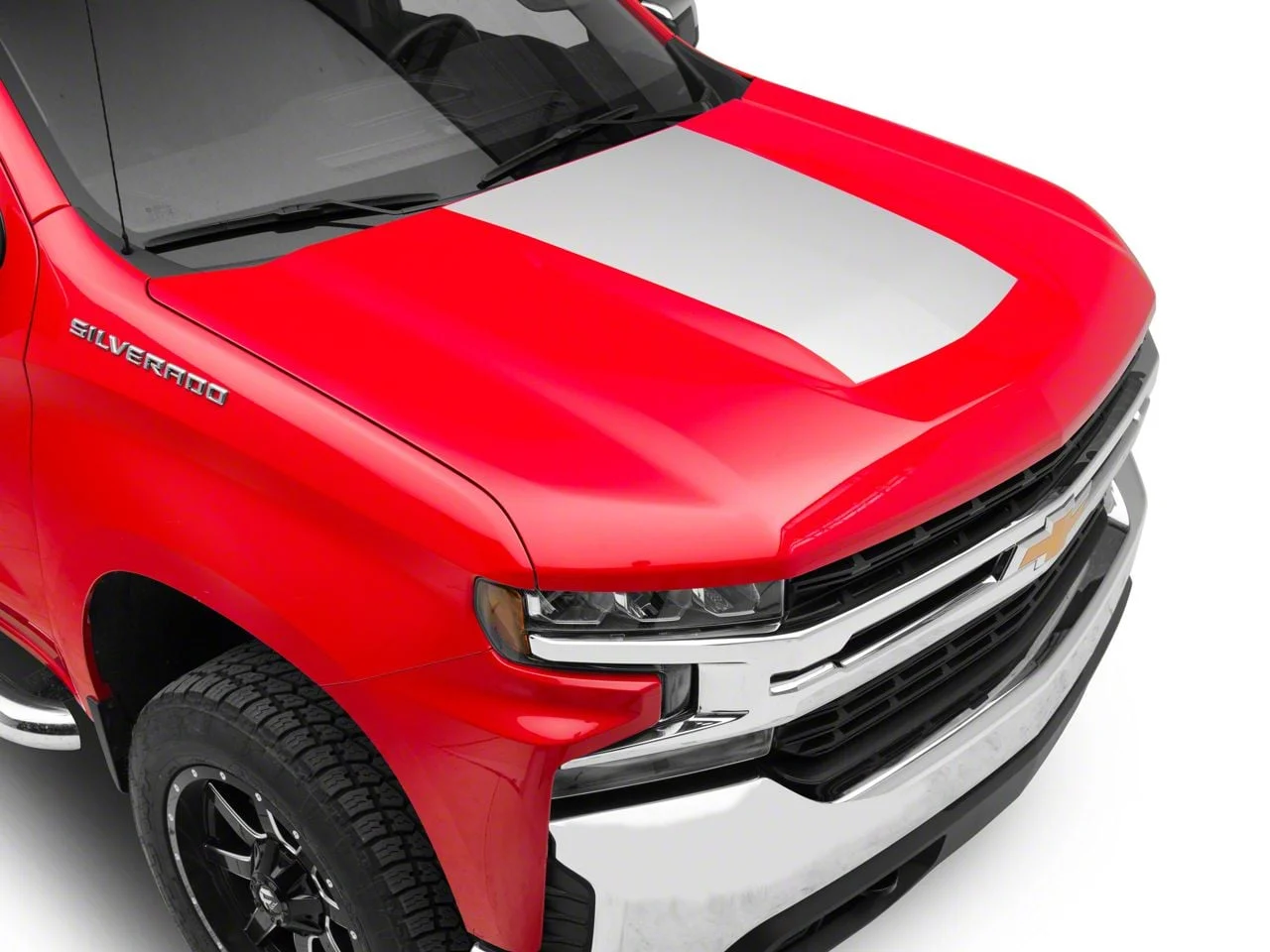 SEC10 Hood Decal; Silver (19-26 Silverado 1500)