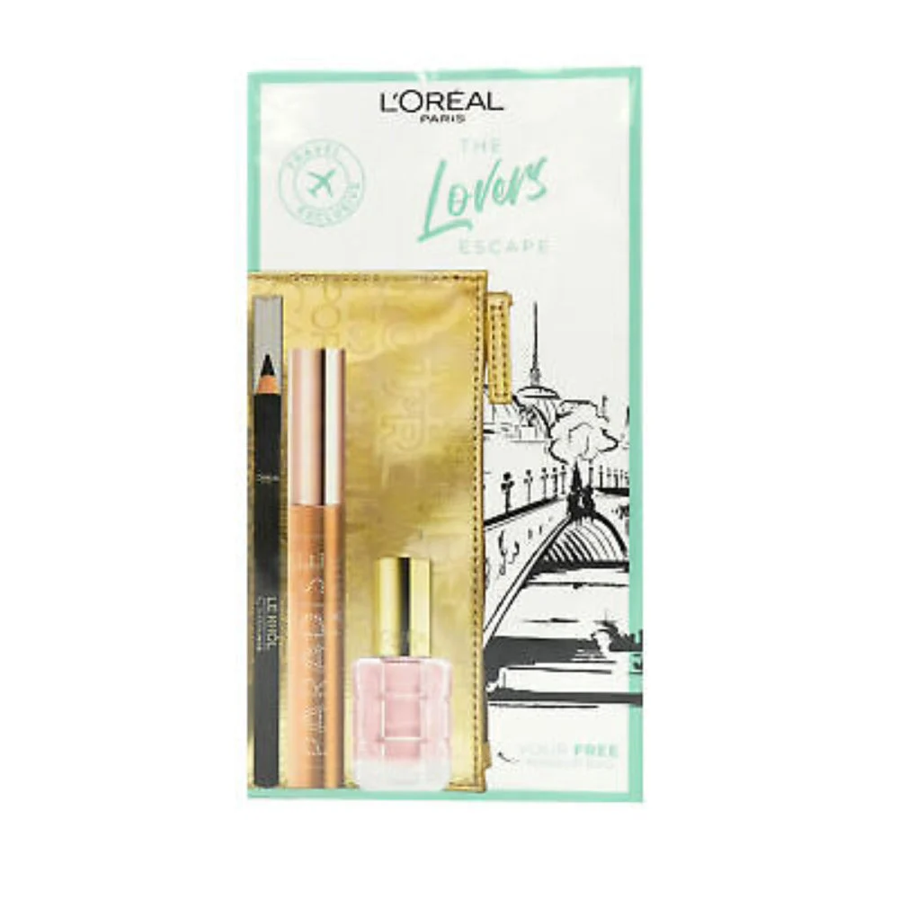 The Lovers Escape Set L'Oreal Paris: Paradise Extatic Mascara Volumizzante Nero 6,4 ml + The Lovers Escape Smalto Richie 13,5 ml + Le Khol By Superliner 101 Nero 1,2 g