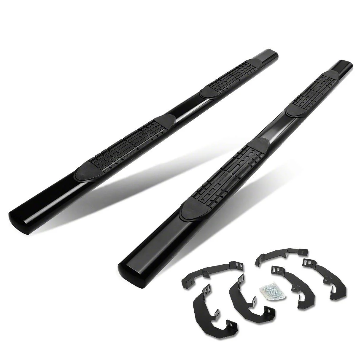 4-Inch Nerf Side Step Bars; Black (19-26 Sierra 1500 Double Cab)