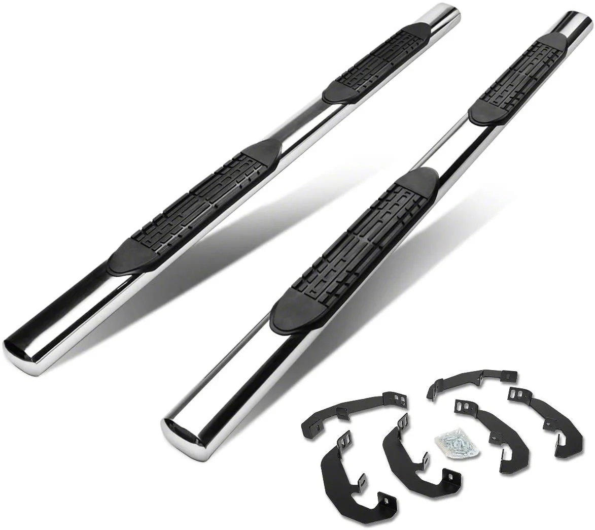 4-Inch Nerf Side Step Bars; Stainless Steel (19-26 Sierra 1500 Double Cab)