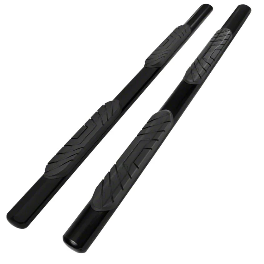 4-Inch Oval Side Step Bars; Black (19-26 Sierra 1500 Double Cab)