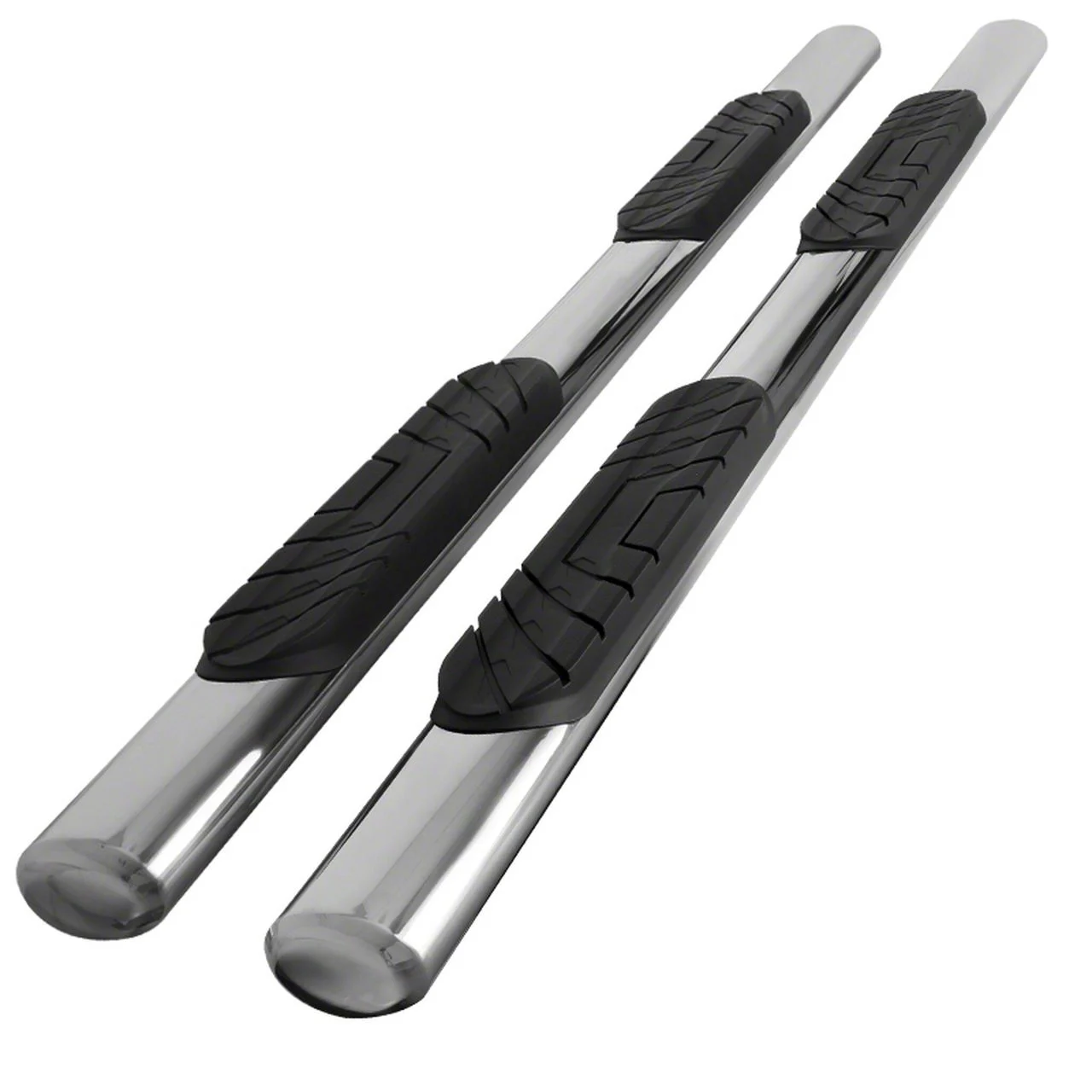 4-Inch Oval Side Step Bars; Chrome (19-26 Sierra 1500 Crew Cab)