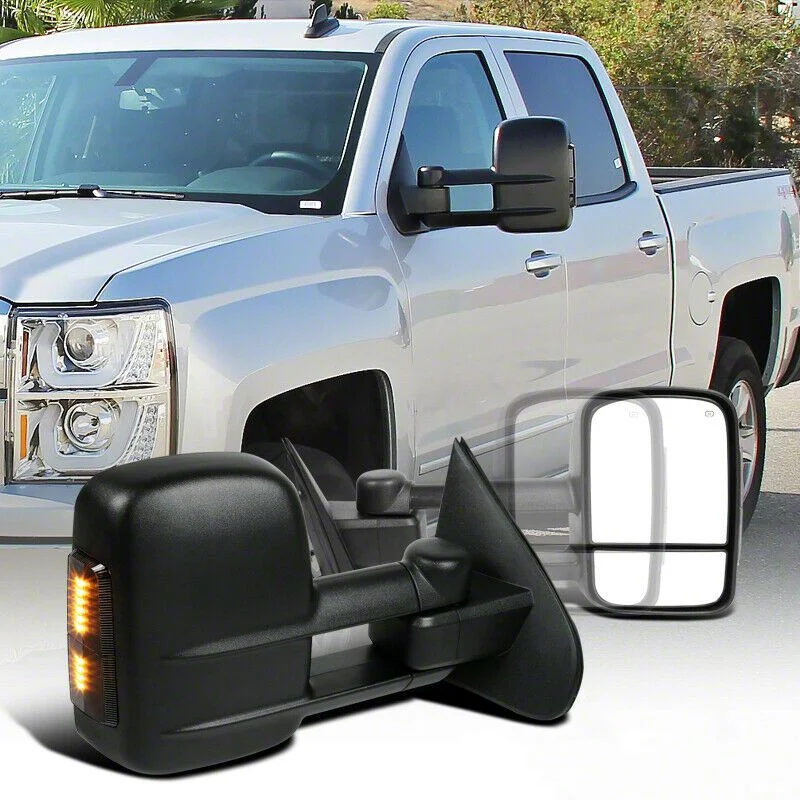 Manual Towing Mirrors; Black (14-18 Sierra 1500)