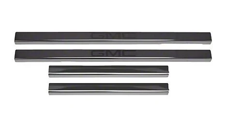 Putco Black Platinum Door Sills with GMC Etching (19-26 Sierra 1500 Crew Cab)