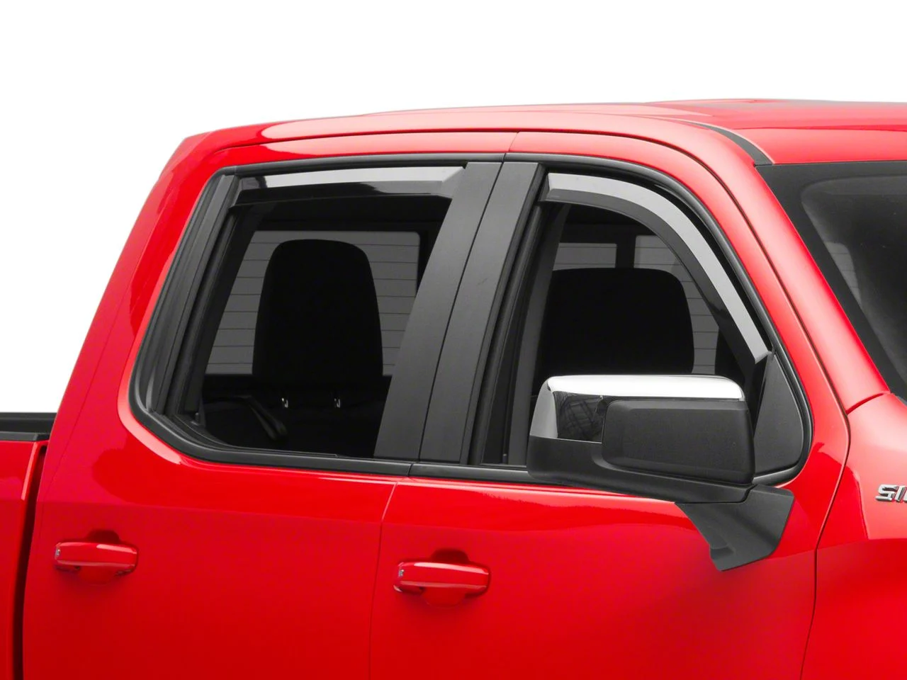 Putco Element Tinted Window Visors; Channel Mount; Front and Rear (19-26 Sierra 1500 Crew Cab)