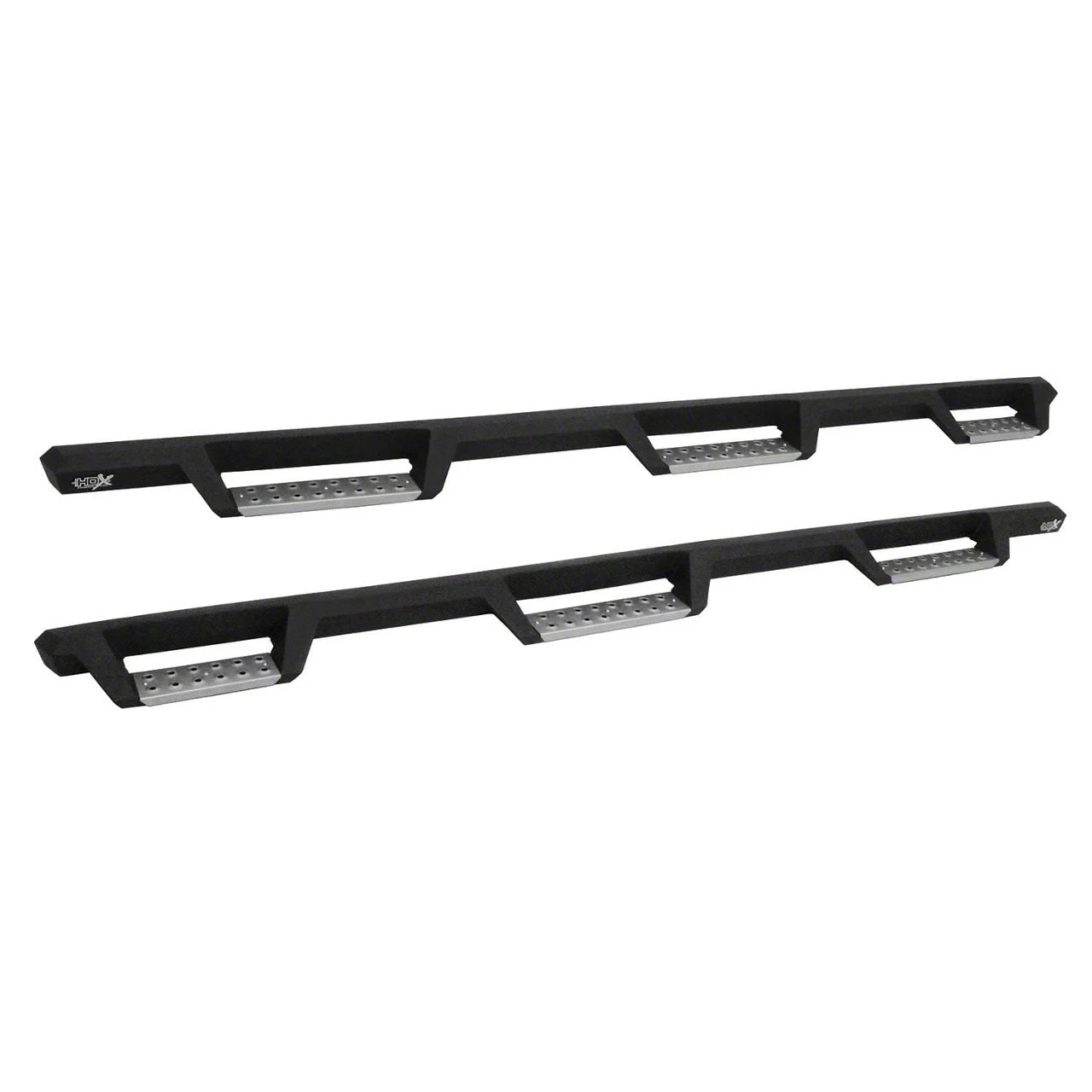 Westin HDX Stainless Wheel-to-Wheel Drop Nerf Side Step Bars; Textured Black (07-18 Sierra 1500 Crew Cab w/ 6.50-Foot Standard Box)