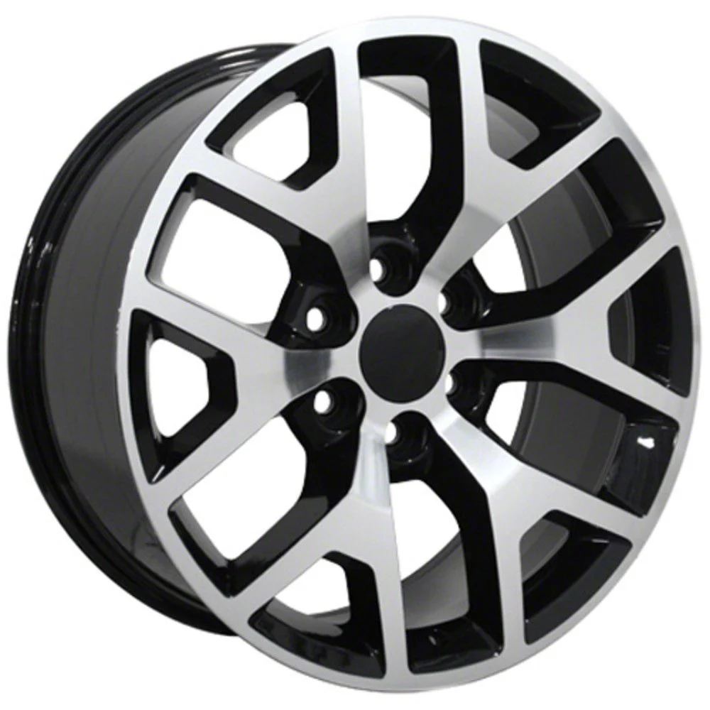Honeycomb Style Black Machined 6-Lug Wheel; 22x9; 31mm Offset (14-18 Sierra 1500)