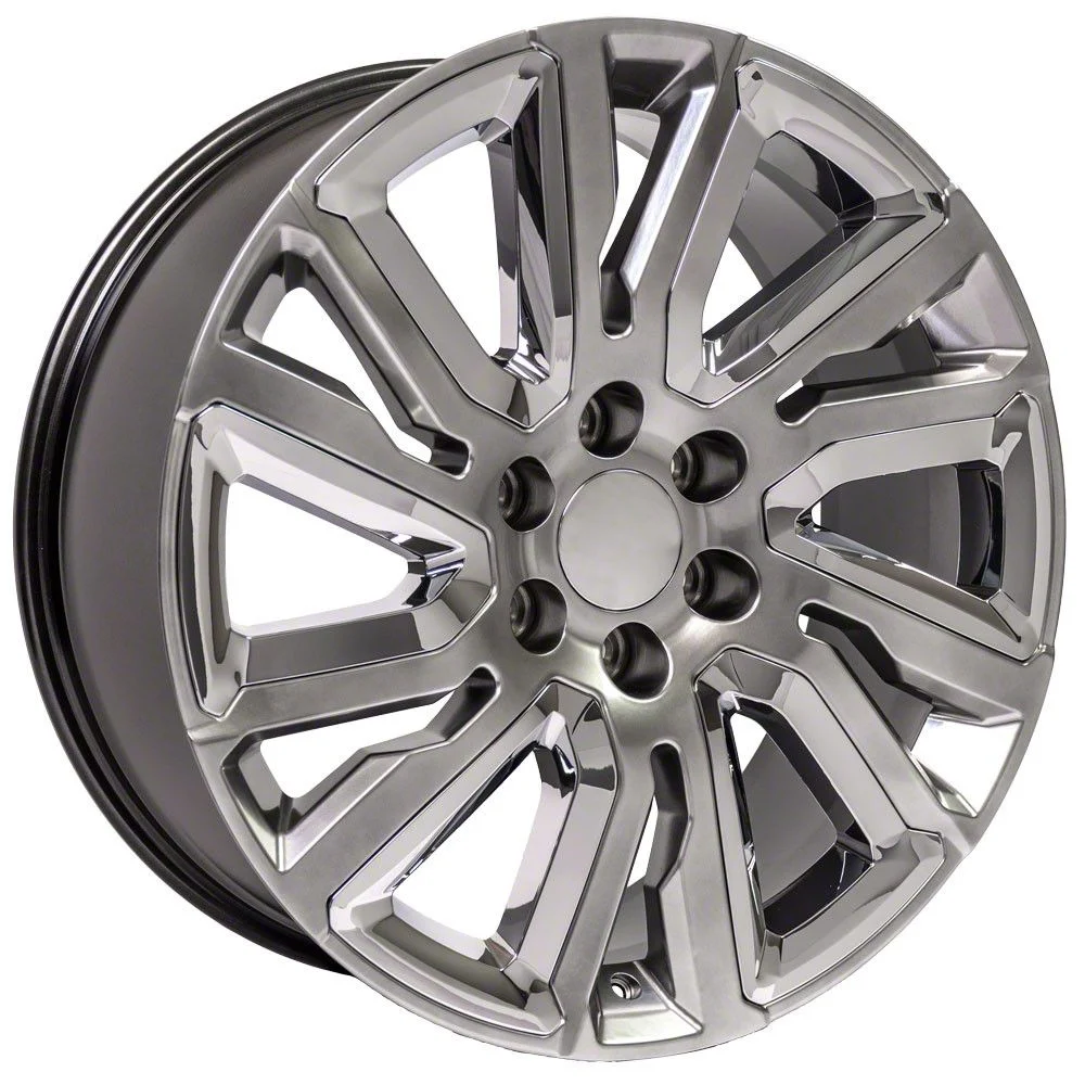 Next Gen Sierra Style Hyper Black with Chrome Insert 6-Lug Wheel; 22x9; 28mm Offset (14-18 Sierra 1500)
