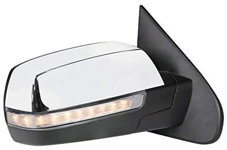 OE Style Side Mirror with LED Puddle Light and Turn Signal; Chrome; Passenger Side (14-18 Sierra 1500)