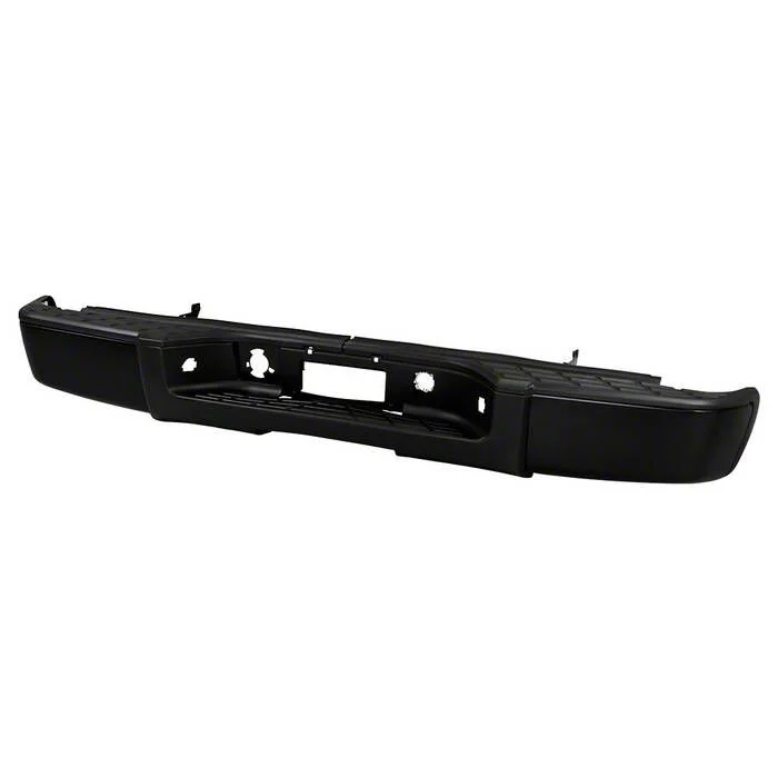 OEM Style Steel Rear Bumper; Not Pre-Drilled for Backup Sensors; Black (07-13 Sierra 1500)