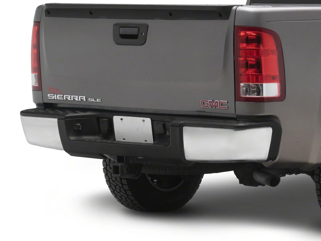 OEM Style Steel Rear Bumper; Not Pre-Drilled for Backup Sensors; Chrome (07-13 Sierra 1500)