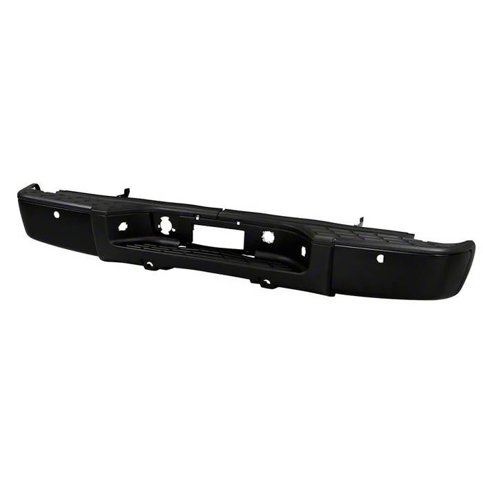 OEM Style Steel Rear Bumper; Pre-Drilled for Backup Sensors; Black (07-13 Sierra 1500)