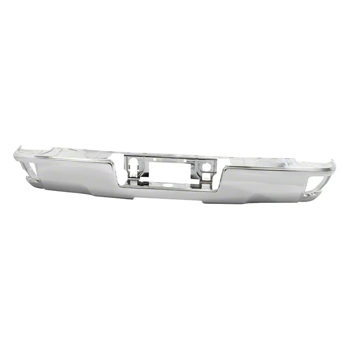 OEM Style Steel Rear Bumper Shell; Not Pre-Drilled for Backup Sensors; Chrome (14-18 Sierra 1500)
