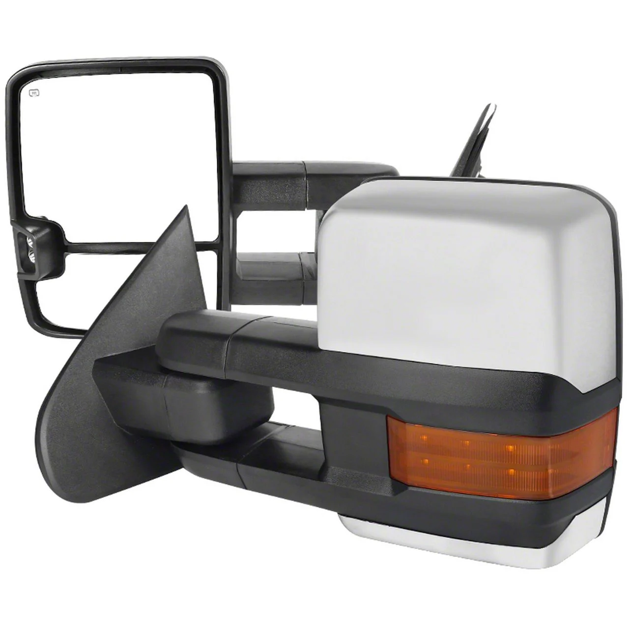 Powered Heated Towing Mirrors with Ambient Temp Sensor and Amber LED Turn Signals; Chrome (14-16 Sierra 1500)