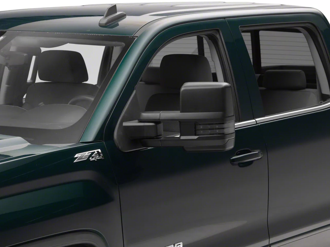 Powered Heated Automatic Folding Towing Mirrors with Smoked LED Turn Signals; Black (14-18 Sierra 1500)