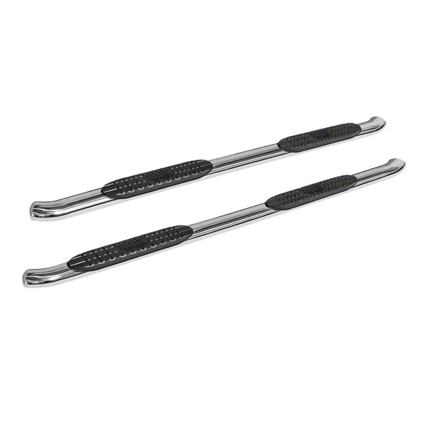 Westin Pro Traxx 4-Inch Oval Side Step Bars; Stainless Steel (19-26 Sierra 1500 Double Cab)