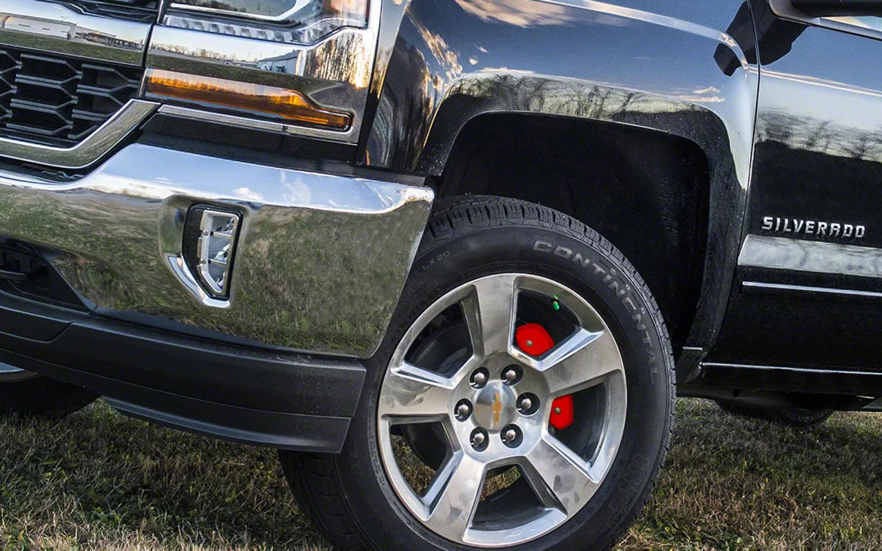 Brake Caliper Covers; Red; Front and Rear (14-18 Sierra 1500)