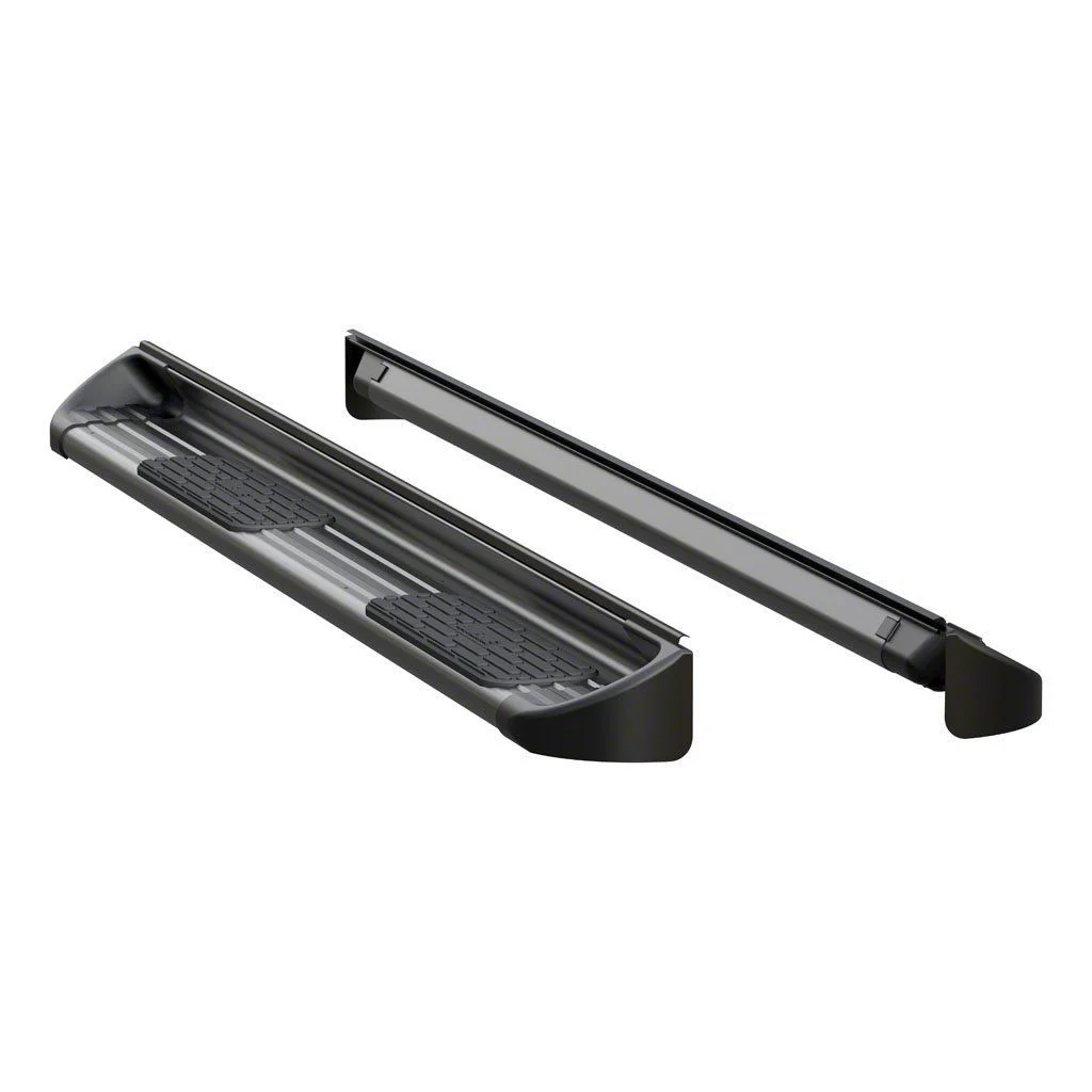 Stainless Side Entry Running Boards without Mounting Brackets; Textured Black (19-26 Sierra 1500 Double Cab)