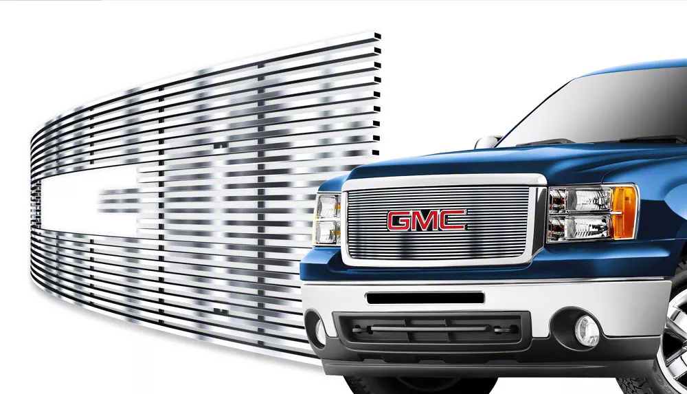 Stainless Steel Billet Upper Grille Overlay; Chrome (07-13 Sierra 1500)