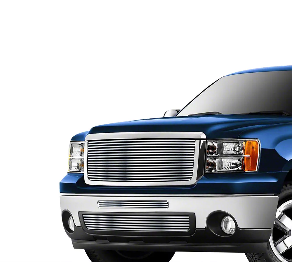 Stainless Steel Billet Upper and Lower Grille Insert; Chrome (07-13 Sierra 1500)