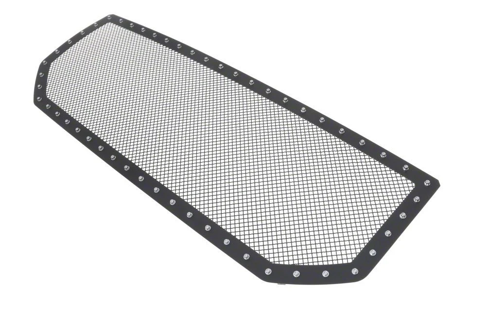 Stainless Steel Rivet Upper Grille Insert; Black (16-18 Sierra 1500)
