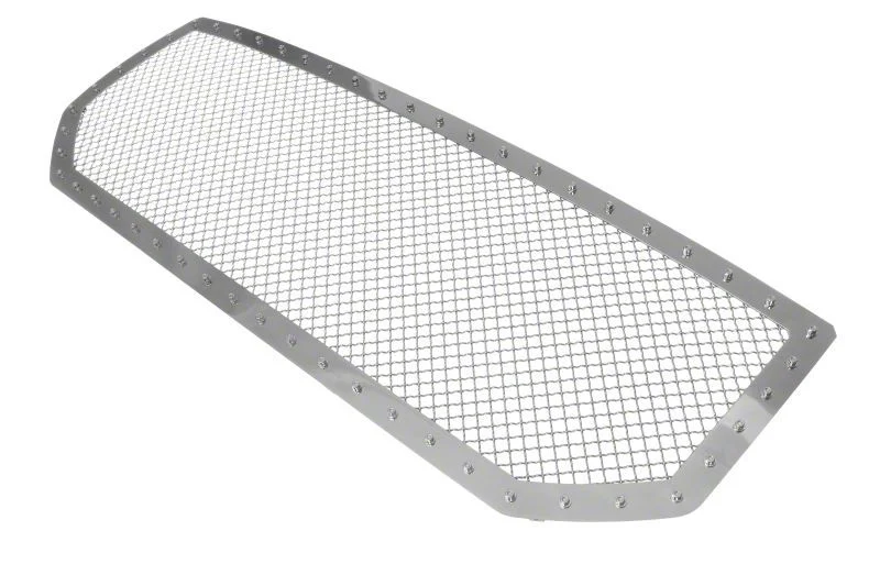 Stainless Steel Rivet Upper Grille Insert; Chrome (16-18 Sierra 1500)