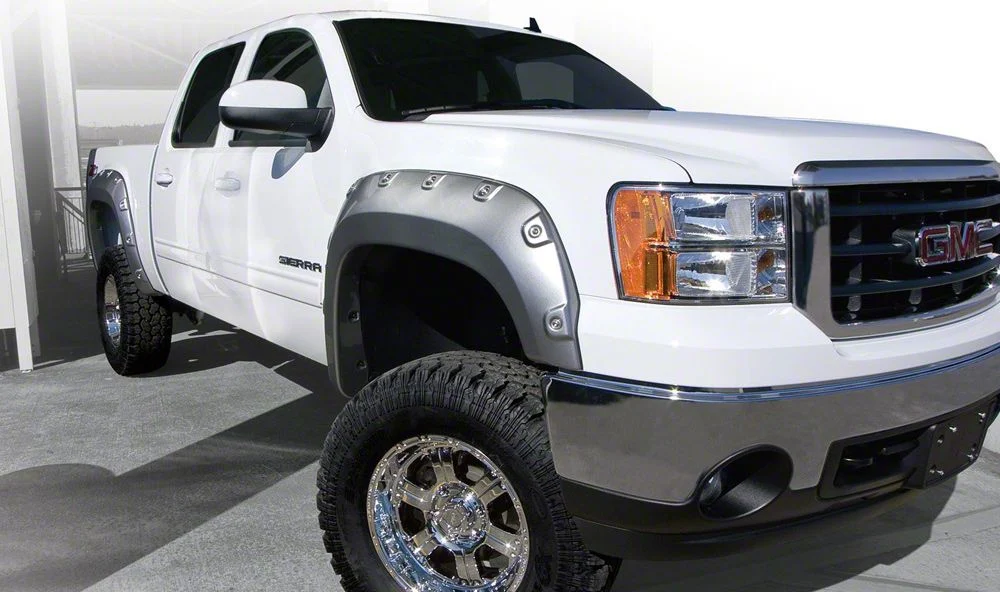 Super Pocket Style Fender Flares; Smooth Black (07-13 Sierra 1500 w/ 5.80-Foot Short Box)