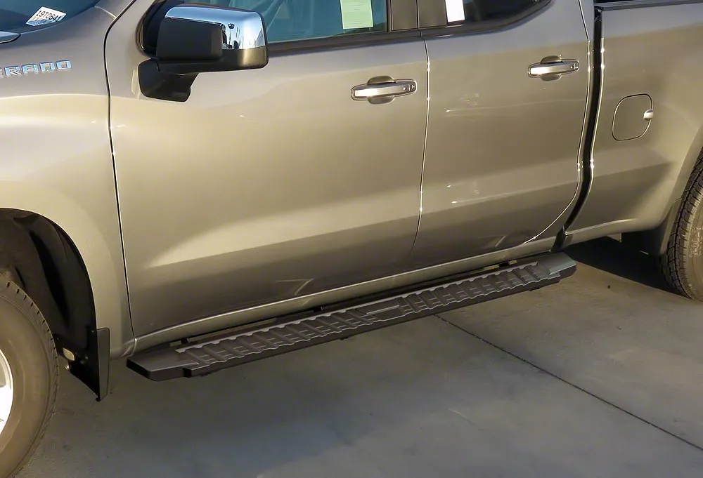 T-Style Running Boards; Black (19-26 Sierra 1500 Double Cab)