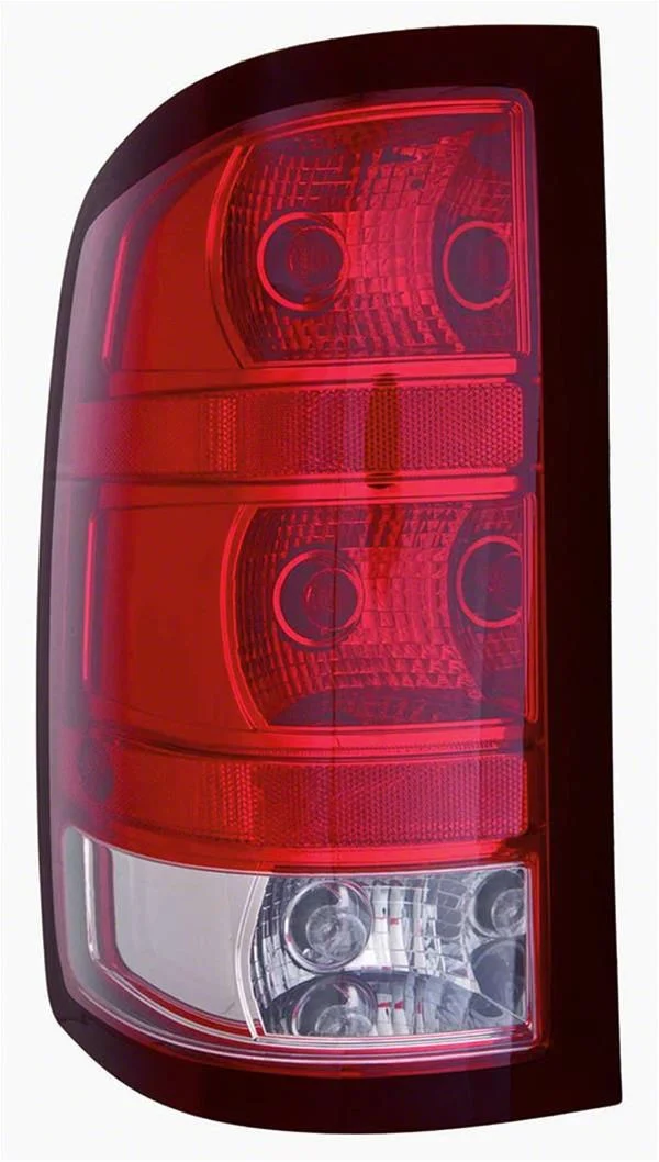 CAPA Replacement Tail Light; Chrome Housing; Red/Clear Lens; Driver Side (09-13 Sierra 1500)