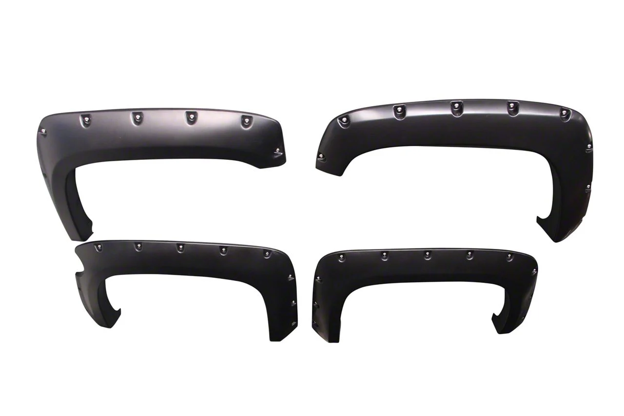 Textured Fender Flares; Matte Black (14-15 Sierra 1500 w/ 6.50-Foot Standard & 8-Foot Long Box)