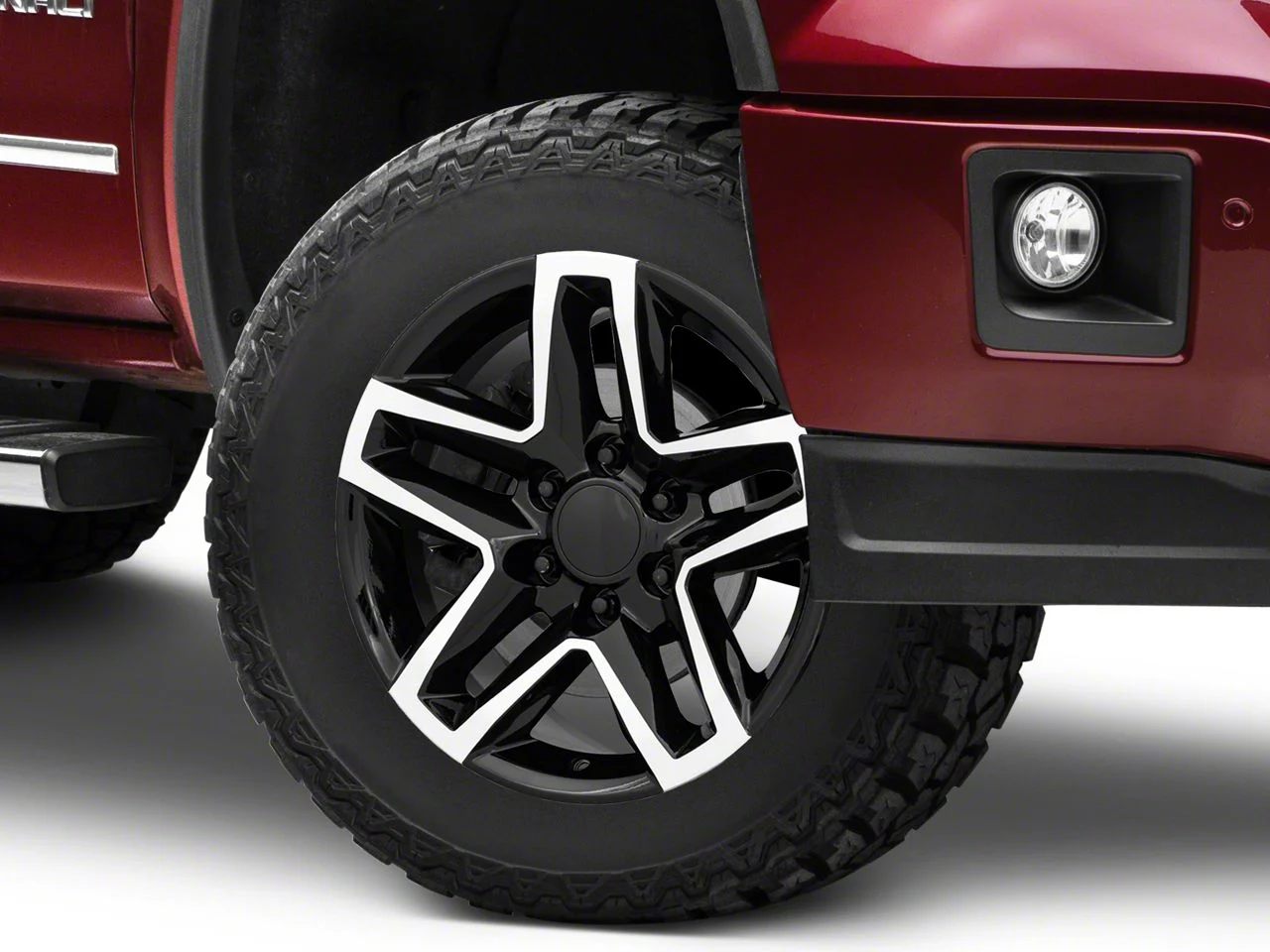 Trail Boss Style Black Machined 6-Lug Wheel; 18x8.5; 26mm Offset (14-18 Sierra 1500)