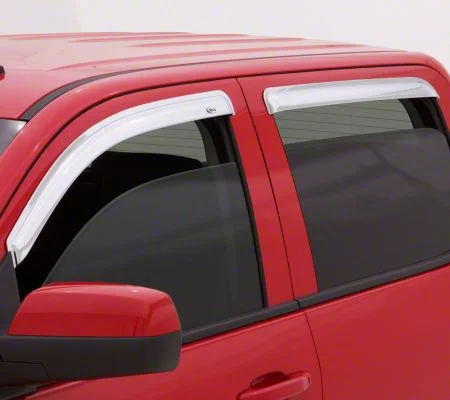 Ventvisor Window Deflectors; Front and Rear; Chrome (19-26 Sierra 1500 Double Cab)