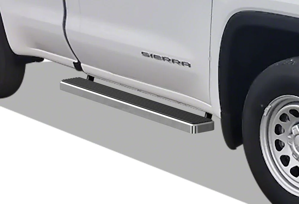 5-Inch iStep Running Boards; Hairline Silver (20-26 Sierra 2500 HD Regular Cab)