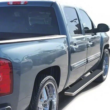5-Inch iStep Running Boards; Hairline Silver (07-14 Sierra 2500 HD Crew Cab)