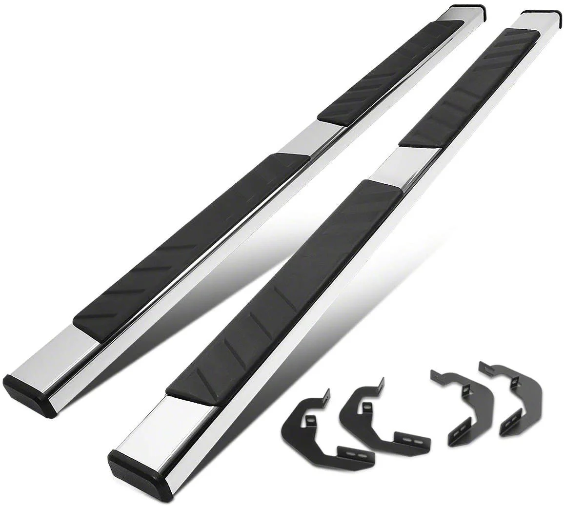 5-Inch Running Boards; Stainless Steel (07-19 Sierra 2500 HD Extended/Double Cab)