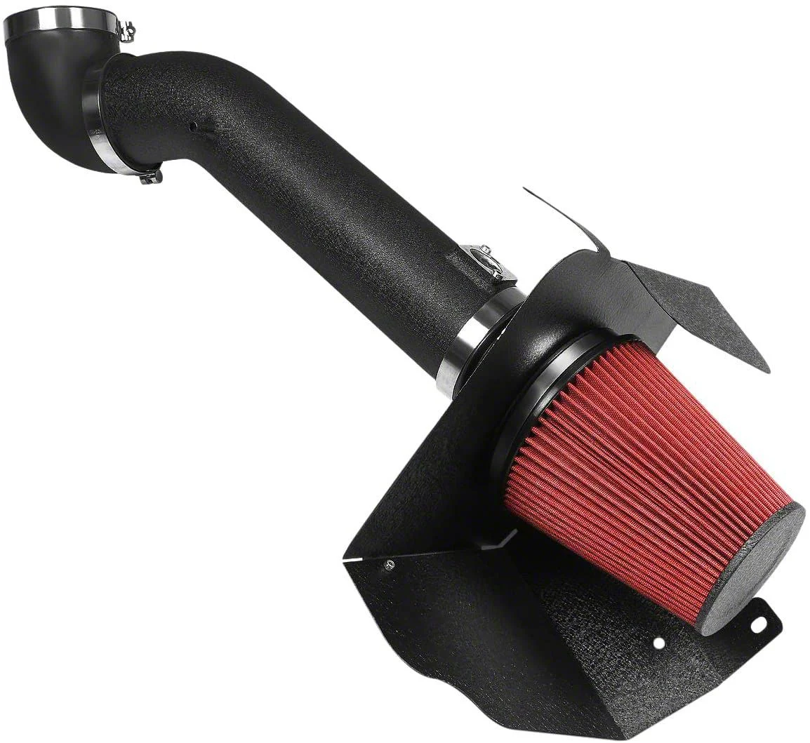 Air Intake Kit; Heat Shield; Aluminum Piping; Wrinkle Finish; Black (09-14 Sierra 2500 HD)