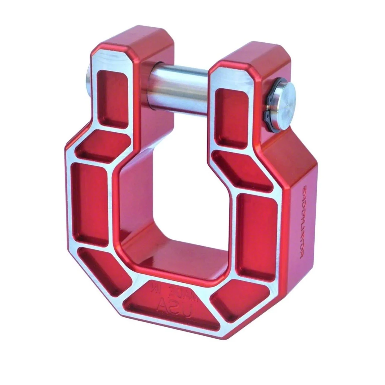 Royal Hooks Aluminum D-Ring Shackle; Red Milled