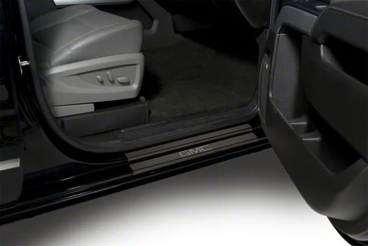 Putco Black Platinum Door Sills with GMC Logo (15-19 Sierra 2500 HD Regular Cab)