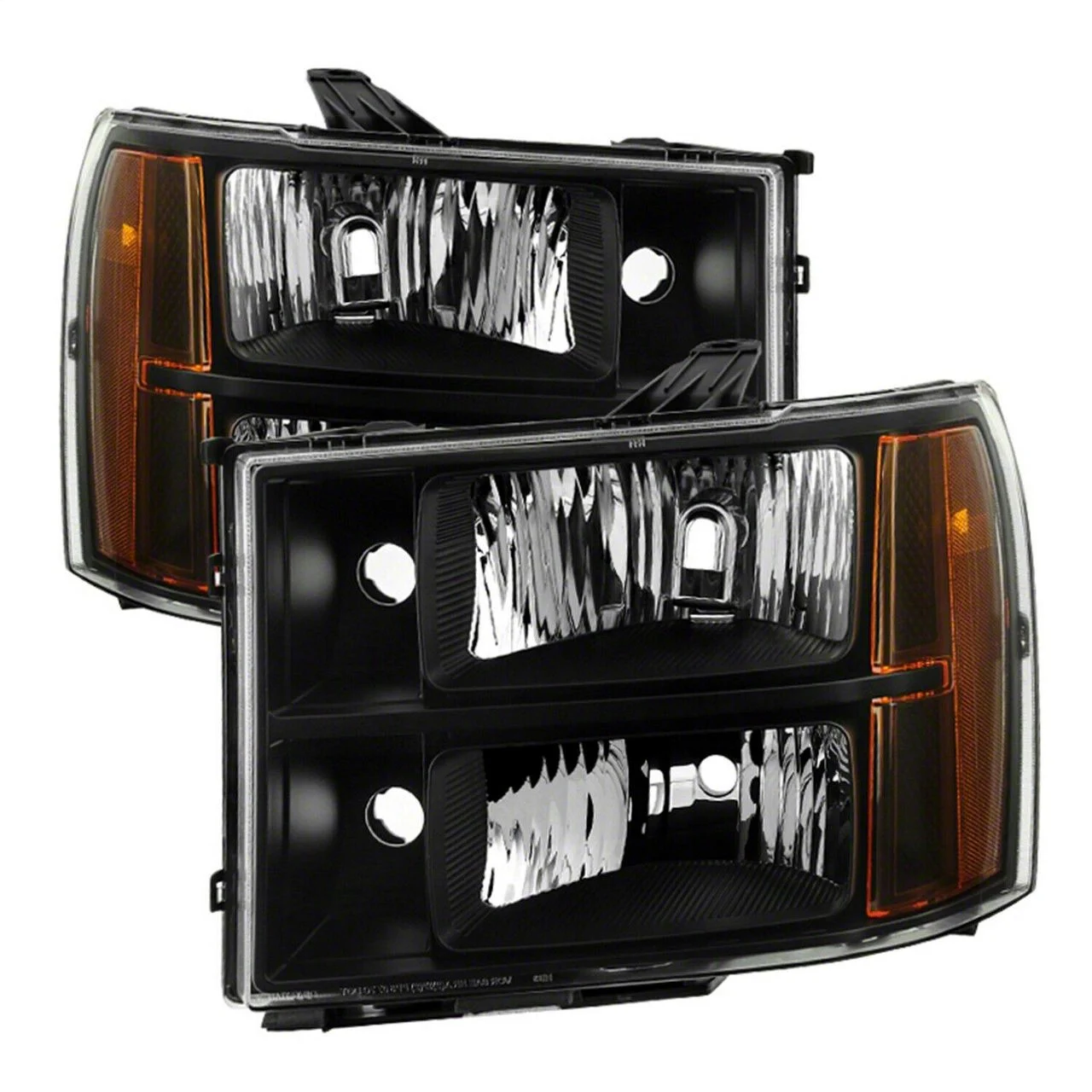 Crystal Headlights; Black Housing; Clear Lens (07-14 Sierra 2500 HD)