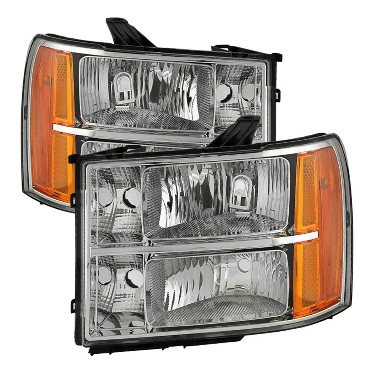 Crystal Headlights; Chrome Housing; Clear Lens (07-14 Sierra 2500 HD)