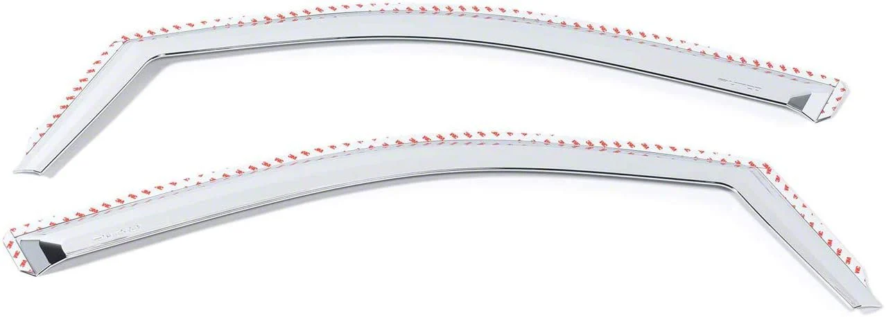 Putco Element Chrome Window Visors; Channel Mount; Front (20-26 Sierra 2500 HD Double Cab, Crew Cab)