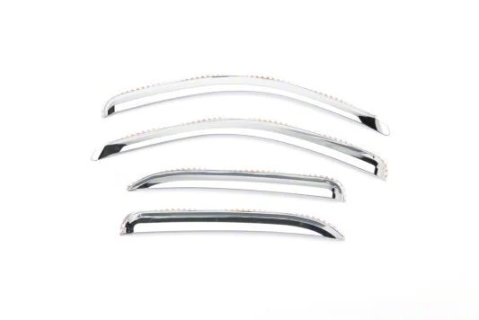 Putco Element Chrome Window Visors; Front and Rear (15-19 Sierra 2500 HD Double Cab)