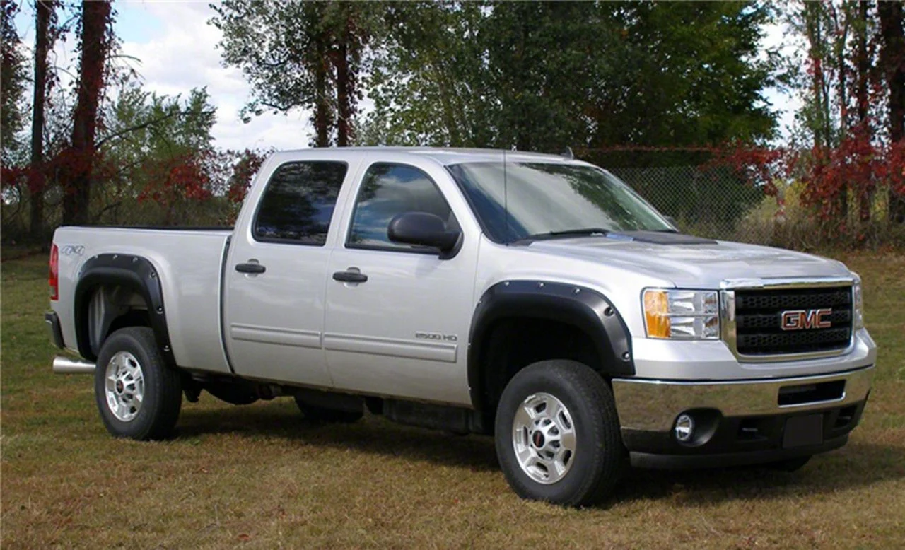 Ruff Riderz Fender Flares; Smooth Black (07-14 Sierra 2500 HD)