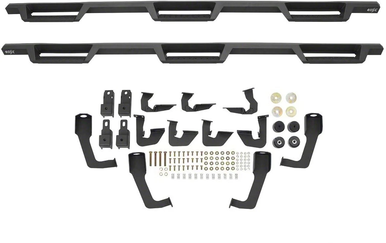 Westin HDX Drop Wheel-to-Wheel Nerf Side Step Bars; Textured Black (07-19 Sierra 2500 HD Crew Cab SRW w/ 8-Foot Long Box)
