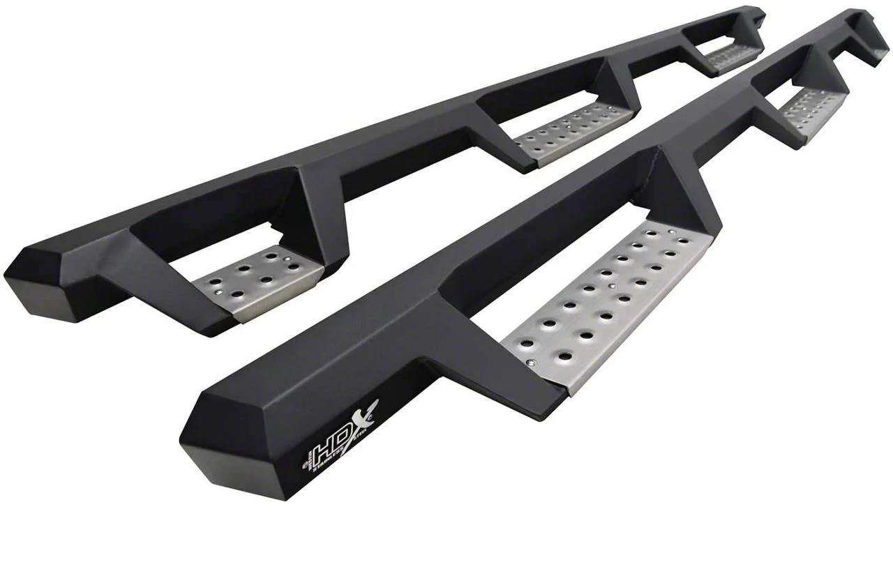 Westin HDX Stainless Wheel-to-Wheel Drop Nerf Side Step Bars; Textured Black (20-26 Sierra 2500 HD Crew Cab w/ 6.90-Foot Standard Box)